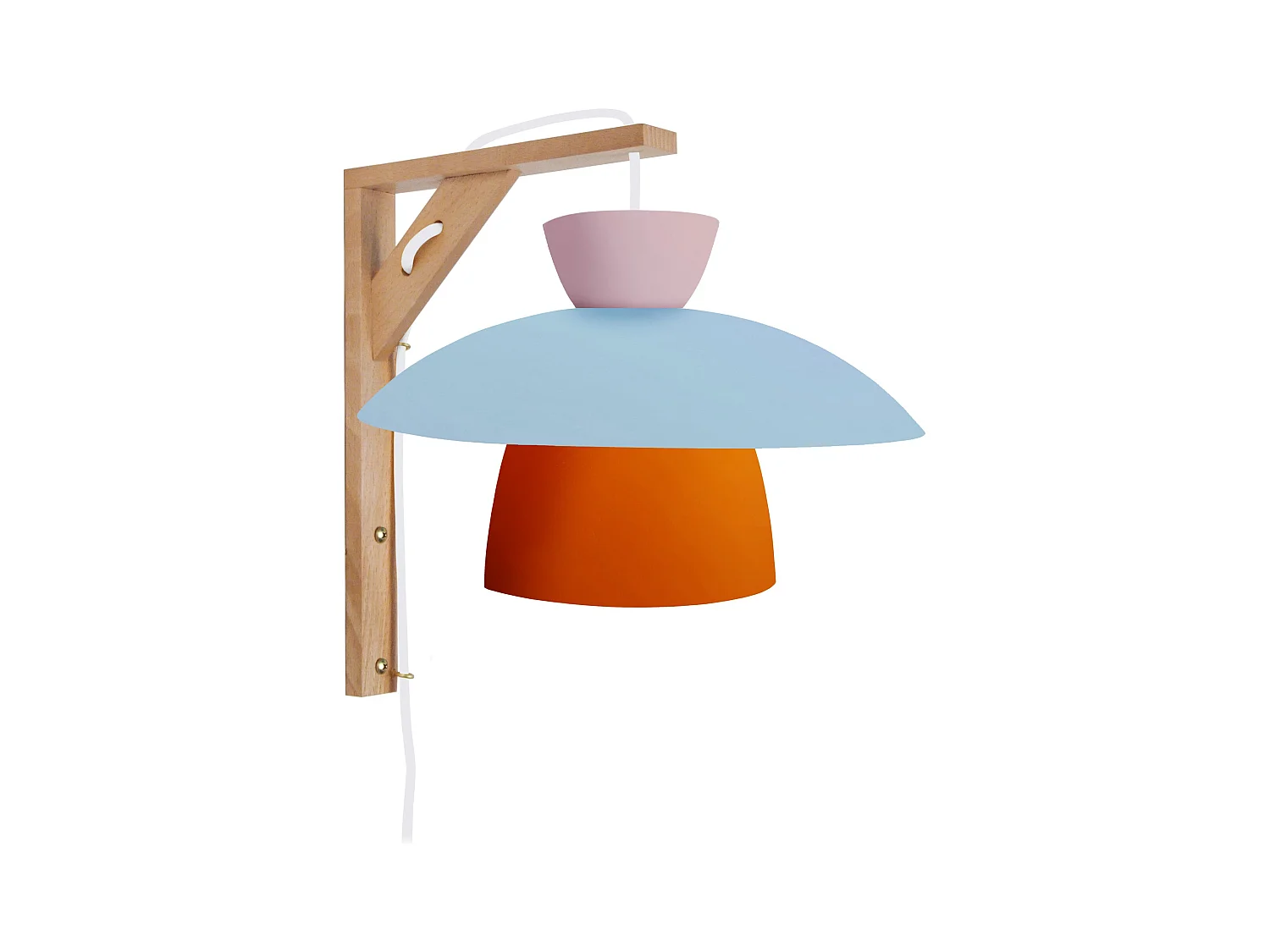 Applique TOSEL ,bois,Orange ,H30xD24xP27,5cm