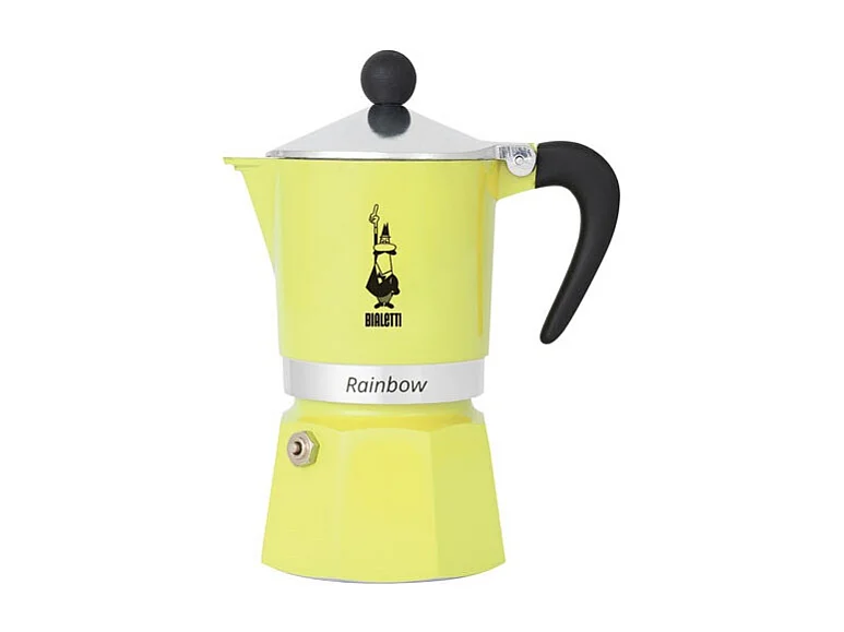 Cafetière Italienne 6 Tasses Jaune Pastel Bialetti Rainbow - Gaieté et Couleurs de l'Arc-en-ciel