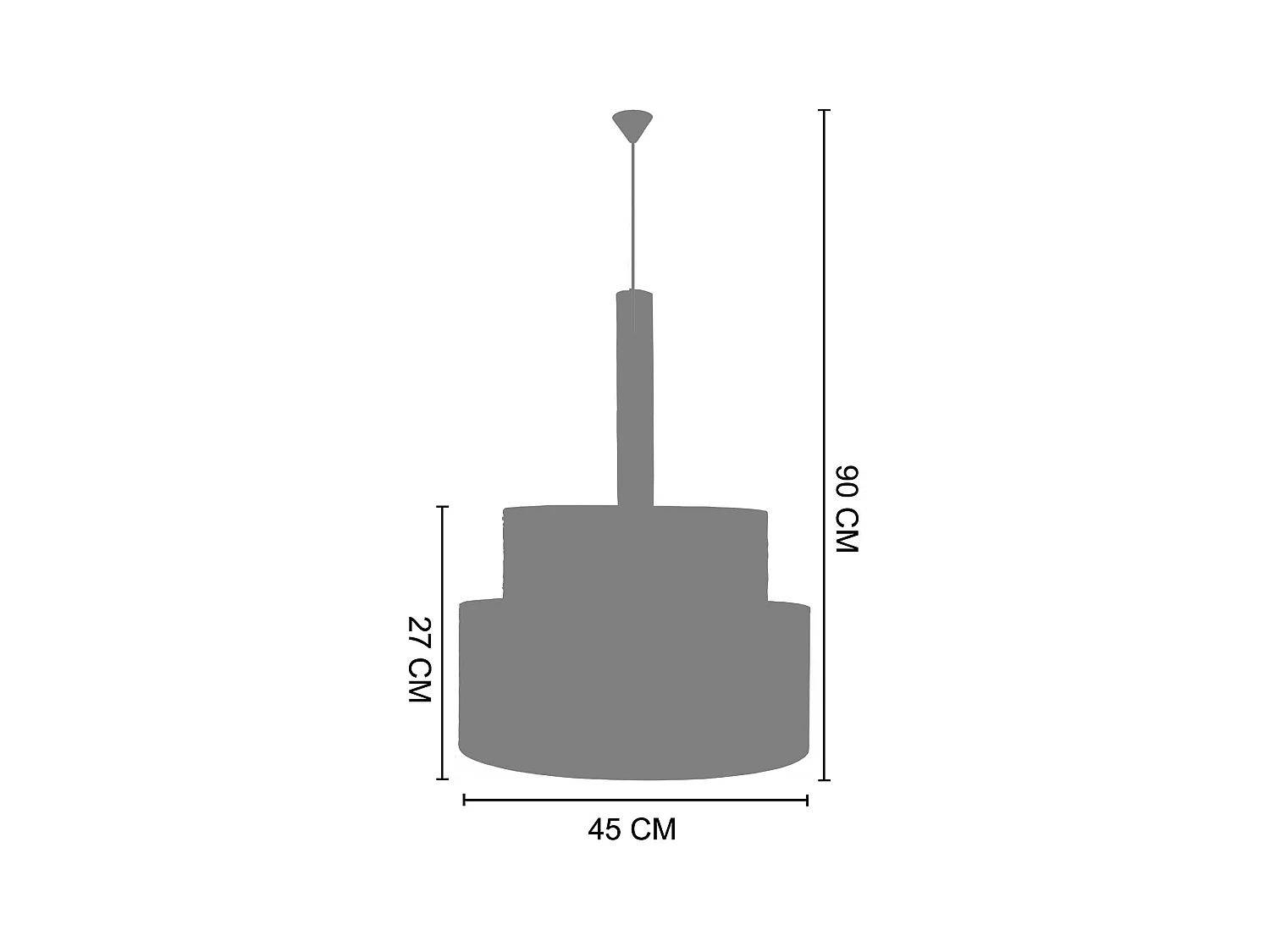 Suspension TOSEL ,métal,fibre ,naturel, H 90xD45xP45cm