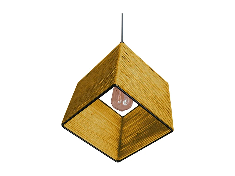 Suspension TOSEL ,métal,fibre ,Jaune ,H 90xD 20x P 20 cm