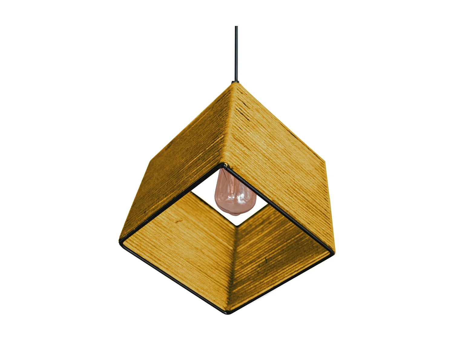 Suspension TOSEL ,métal,fibre ,Jaune ,H 90xD 20x P 20 cm