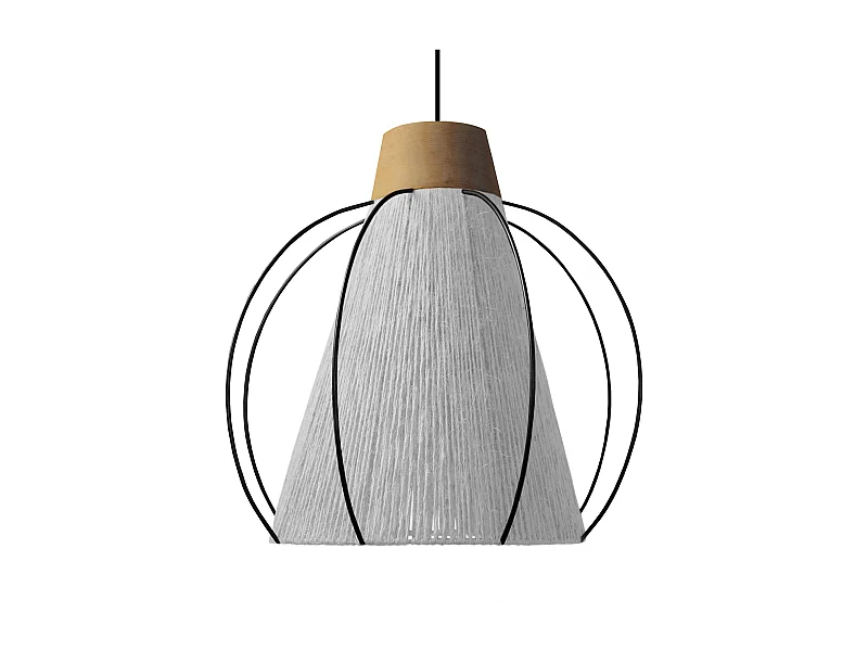 Suspension TOSEL ,métal,fibre ,Noir ,H 90xD32x P 32cm