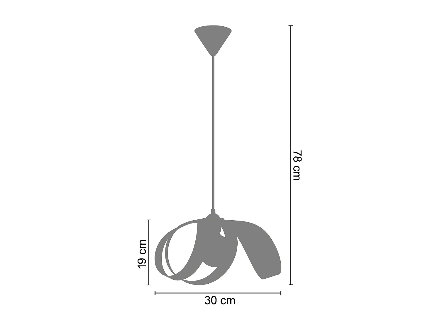 Suspension TOSEL ,métal,Jaune ,H78x D 30xP30cm