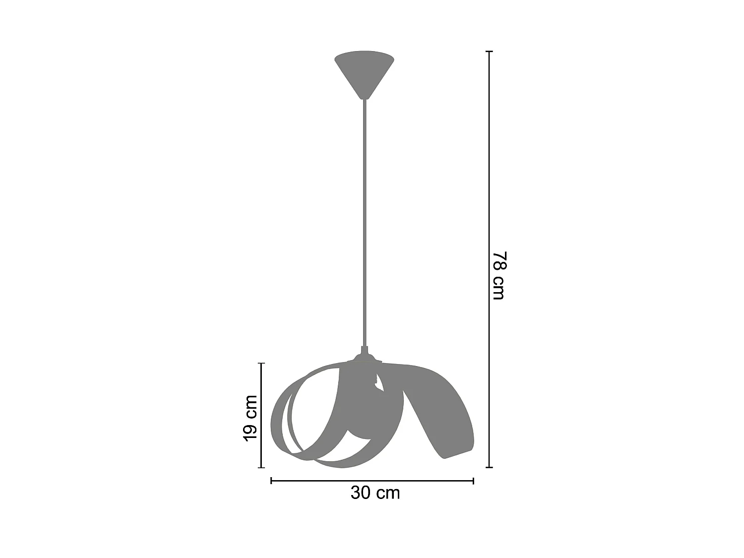 Suspension TOSEL ,métal,Jaune ,H78x D 30xP30cm