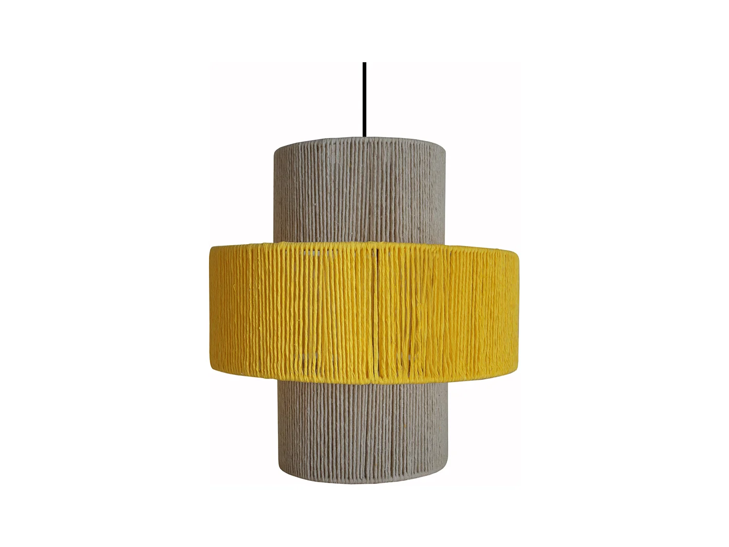 Suspension TOSEL ,métal,fibre ,Jaune ,H90xD40xP40cm