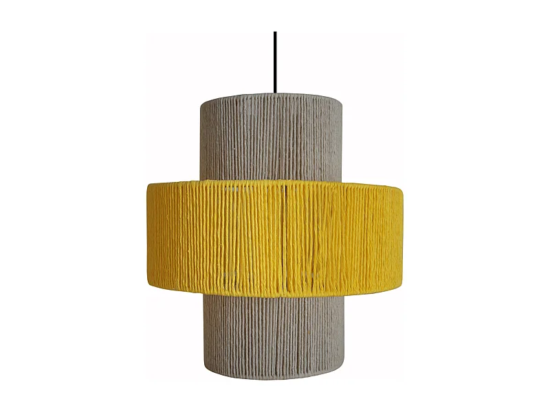 Suspensión  TOSEL ,metal,fibra,AMARILLO,A90xD40xP40cm