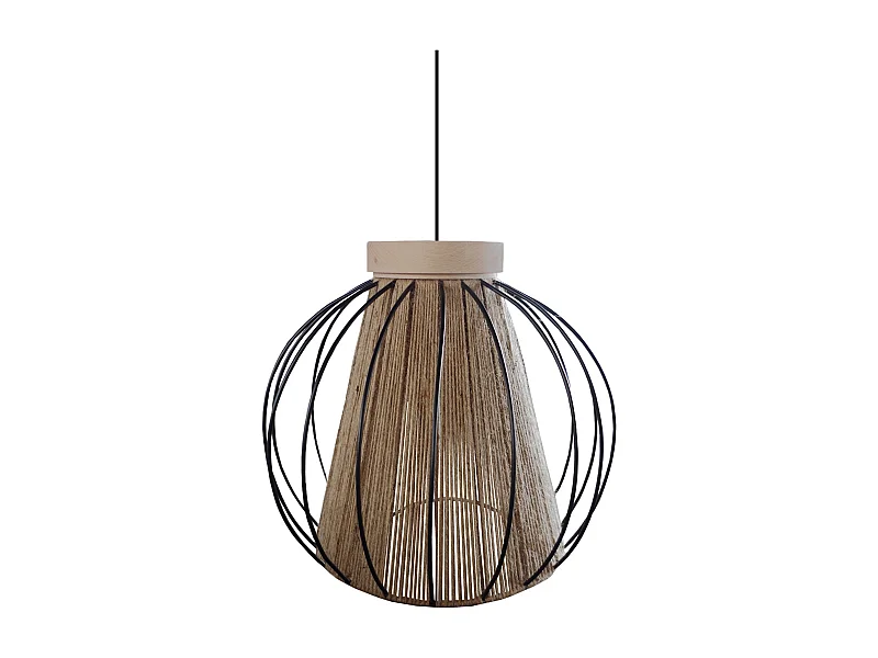 Suspension TOSEL ,métal,fibre ,naturel,H90xD32xP32cm