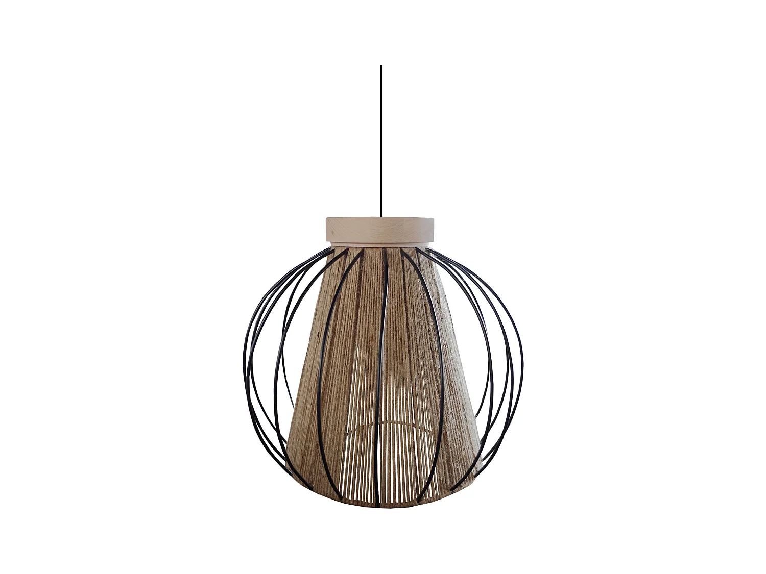 Suspension TOSEL ,métal,fibre ,naturel,H90xD32xP32cm