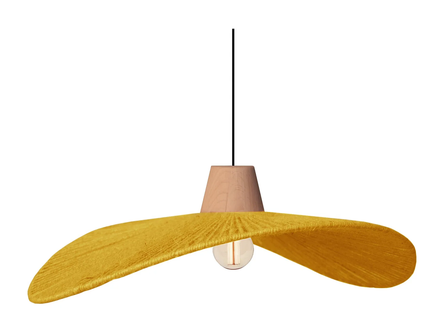 Suspensión  TOSEL ,metal, fibra,AMARILLO,A 70x D44xP50cm