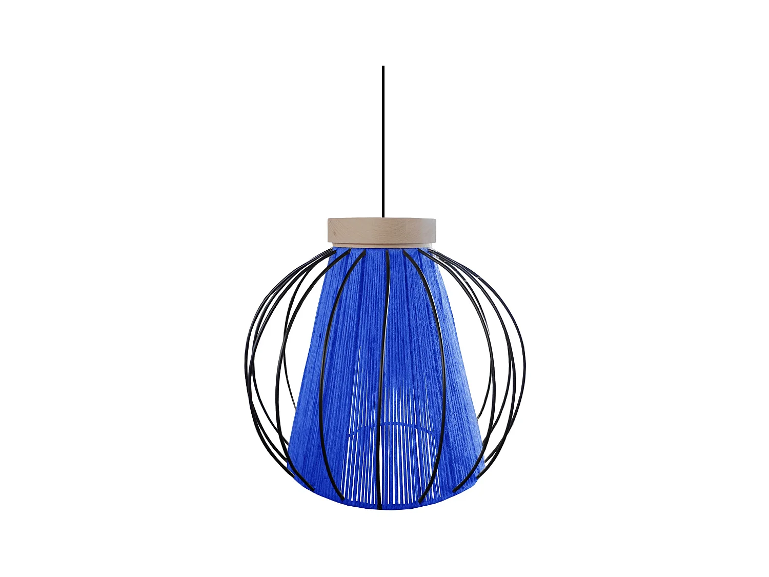 Suspension TOSEL ,métal,fibre ,Bleu,H90xD 32x P 32 cm