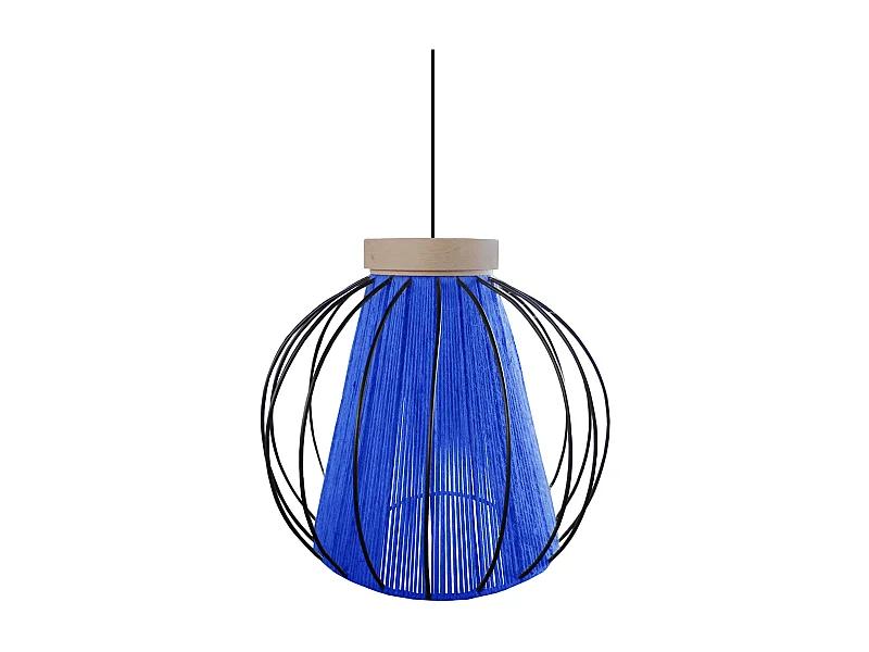 Suspension TOSEL ,métal,fibre ,Bleu,H90xD 32x P 32 cm