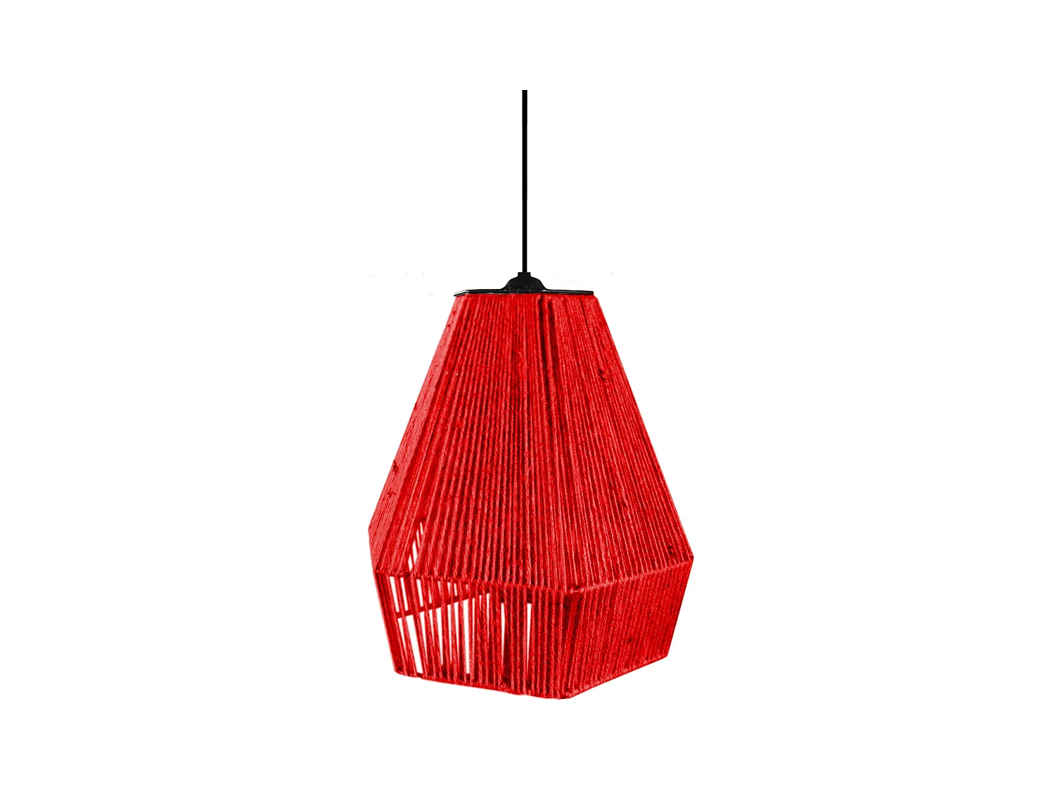 Suspension TOSEL ,métal,fibre ,Rouge ,H90xD30xP30cm