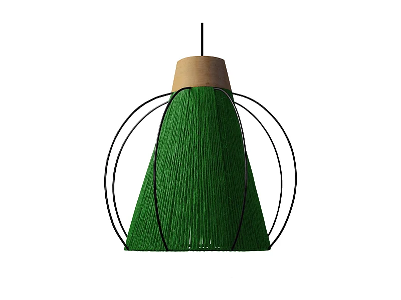 Suspension TOSEL ,métal,fibre ,naturel,H90xD 32x P 32cm