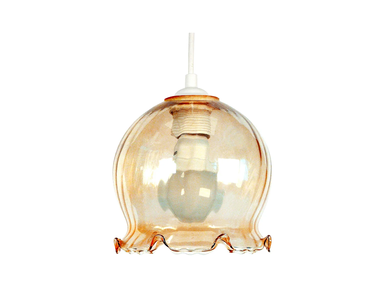 Suspension TOSEL ,verre, Jaune  ,H80xD 18xP18cm