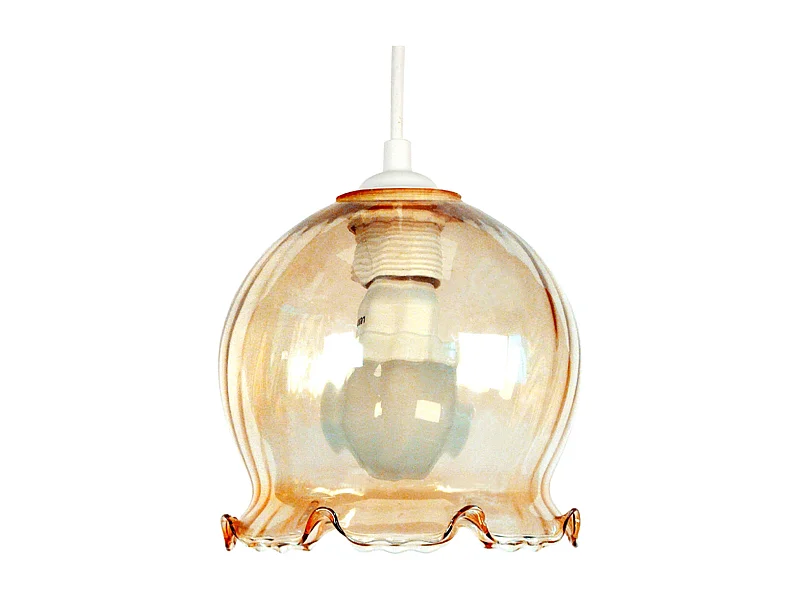 Suspension TOSEL ,verre, Jaune  ,H80xD 18xP18cm