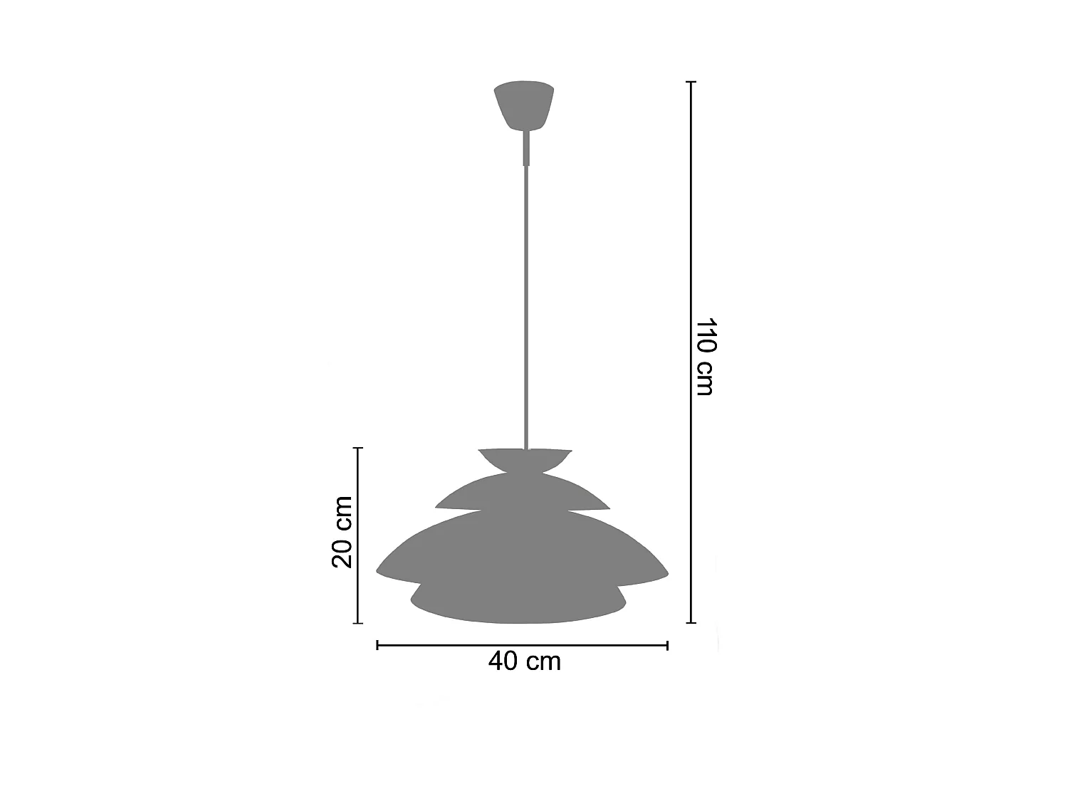 Suspension TOSEL ,métal,Jaune ,H110x D40xP40cm