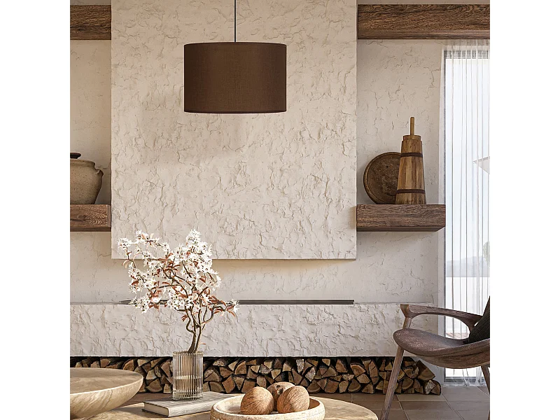 Suspension TOSEL ,tissu,Marron,H80xD 40xP 40cm