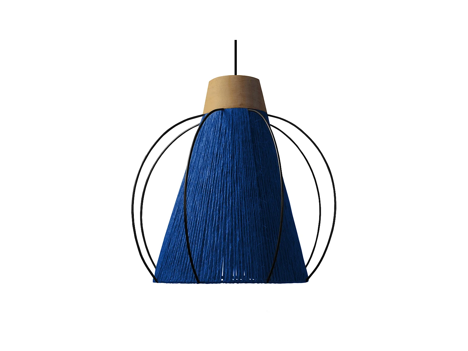 Suspension TOSEL ,métal,fibre ,Bleu , H 90xD32xP32cm