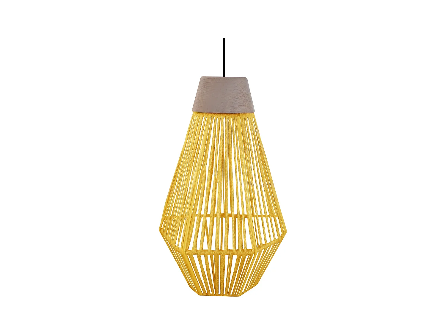 Suspension TOSEL ,métal,fibre ,Jaune ,H80xD16xP16cm