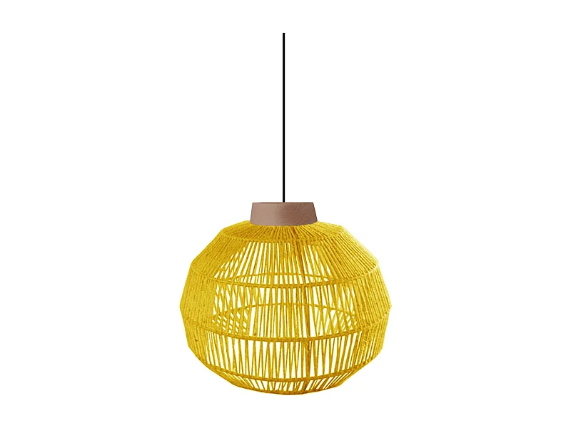 Suspension TOSEL ,métal,fibre ,Jaune , H90xD32xP32cm