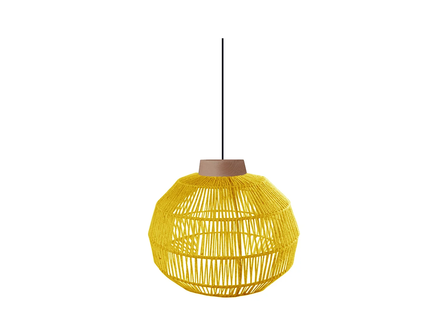 Suspension TOSEL ,métal,fibre ,Jaune , H90xD32xP32cm