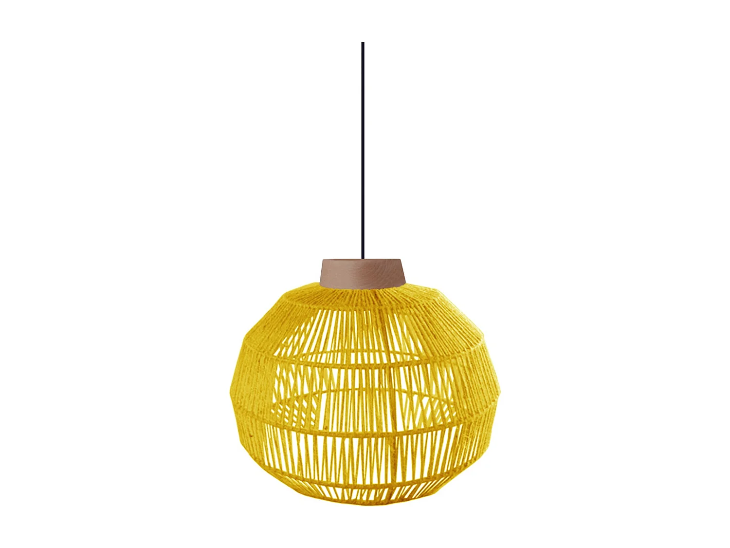 Suspensão TOSEL  EVERTON 32 cordão de algodão globo amarelo D40 x  H90  cm