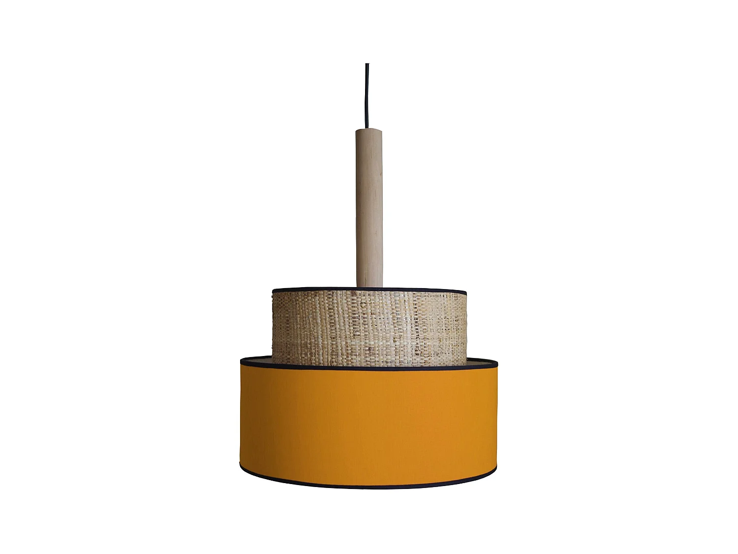 Suspension TOSEL ,métal,fibre ,Jaune ,H 87x D35xP35cm