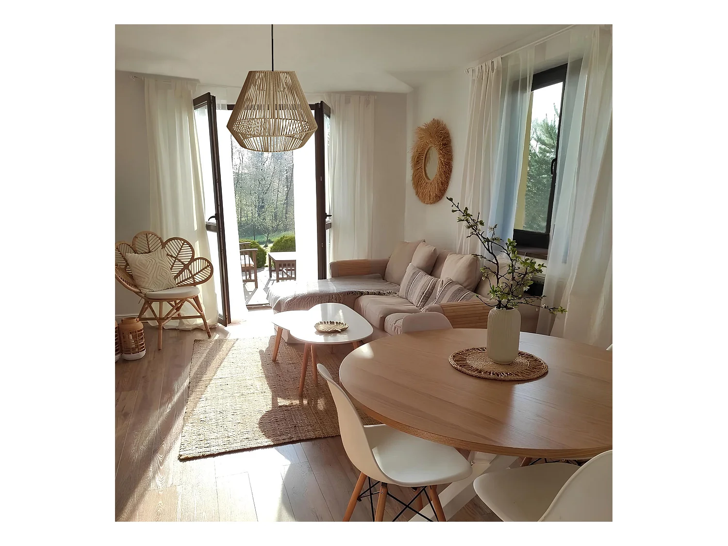 Suspension TOSEL ,métal,fibre ,naturel,H88xD40xP40cm