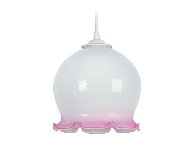 Suspension TOSEL ,verre,Blanc ,H80xD18x P 18cm