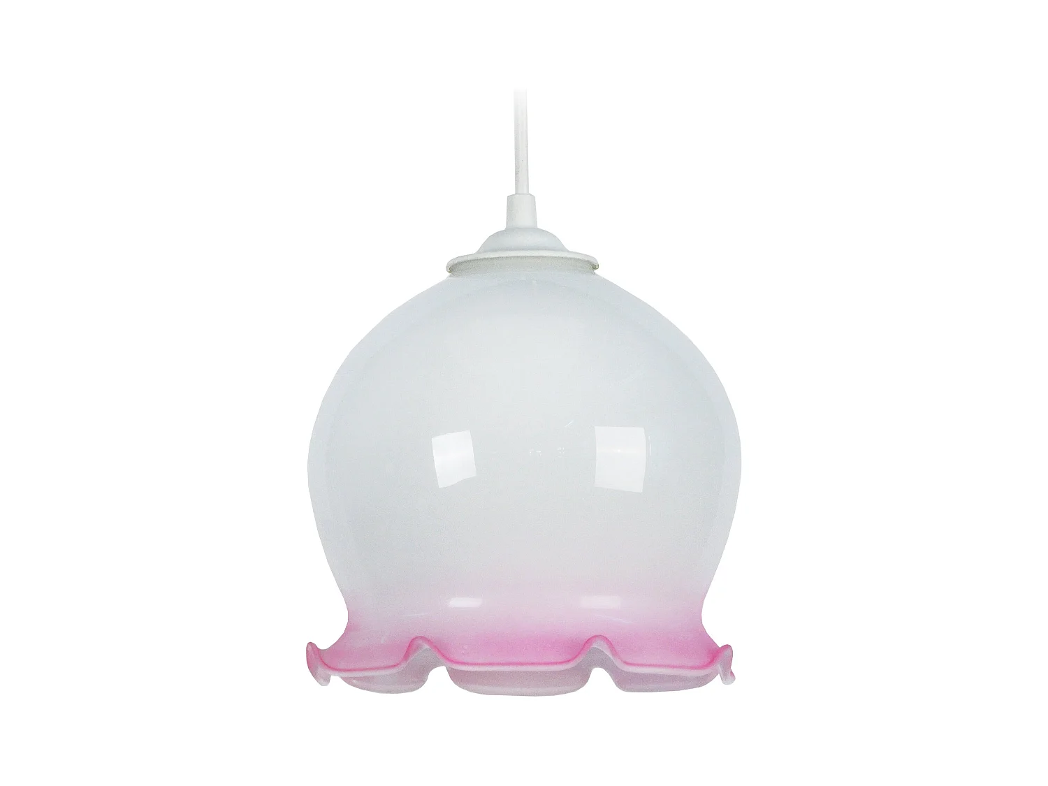 Suspension TOSEL ,verre,Blanc ,H80xD18x P 18cm