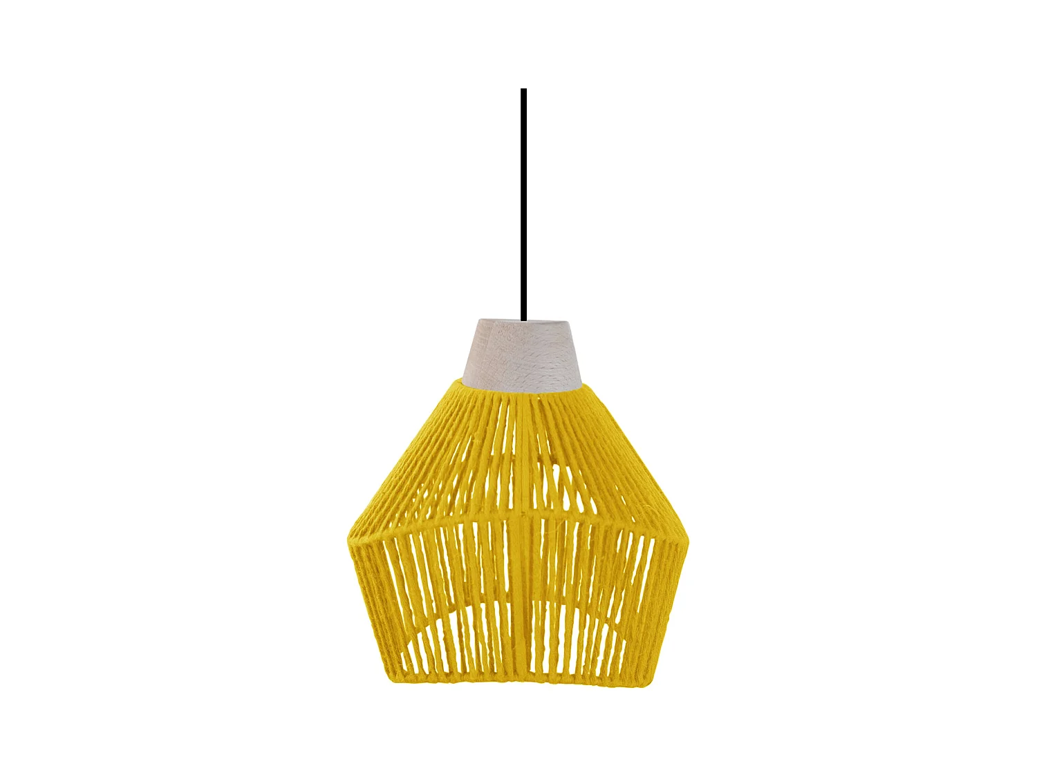 Suspension TOSEL ,métal,fibre ,Jaune ,H 80xD13xP17cm