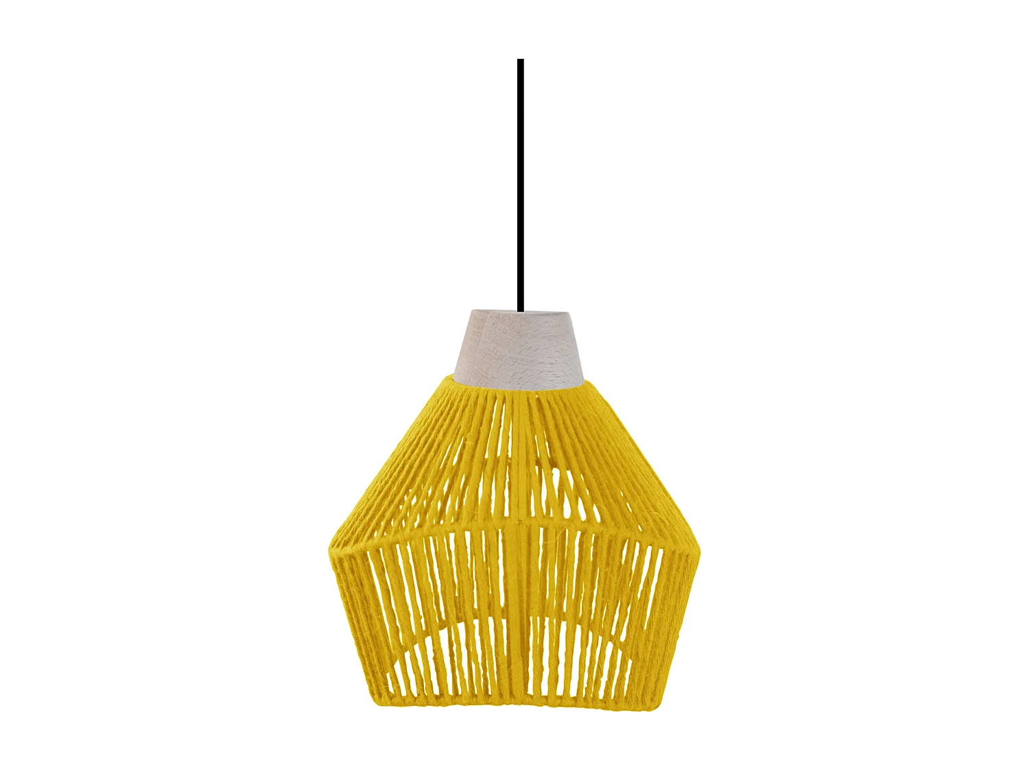 Suspension TOSEL ,métal,fibre ,Jaune ,H 80xD13xP17cm