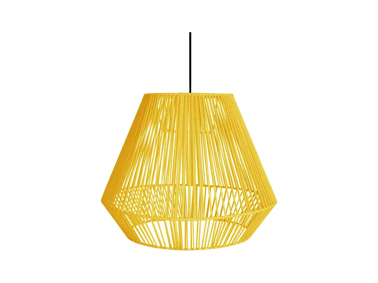 Suspension TOSEL ,métal,fibre ,Jaune ,H88xD40xP40cm