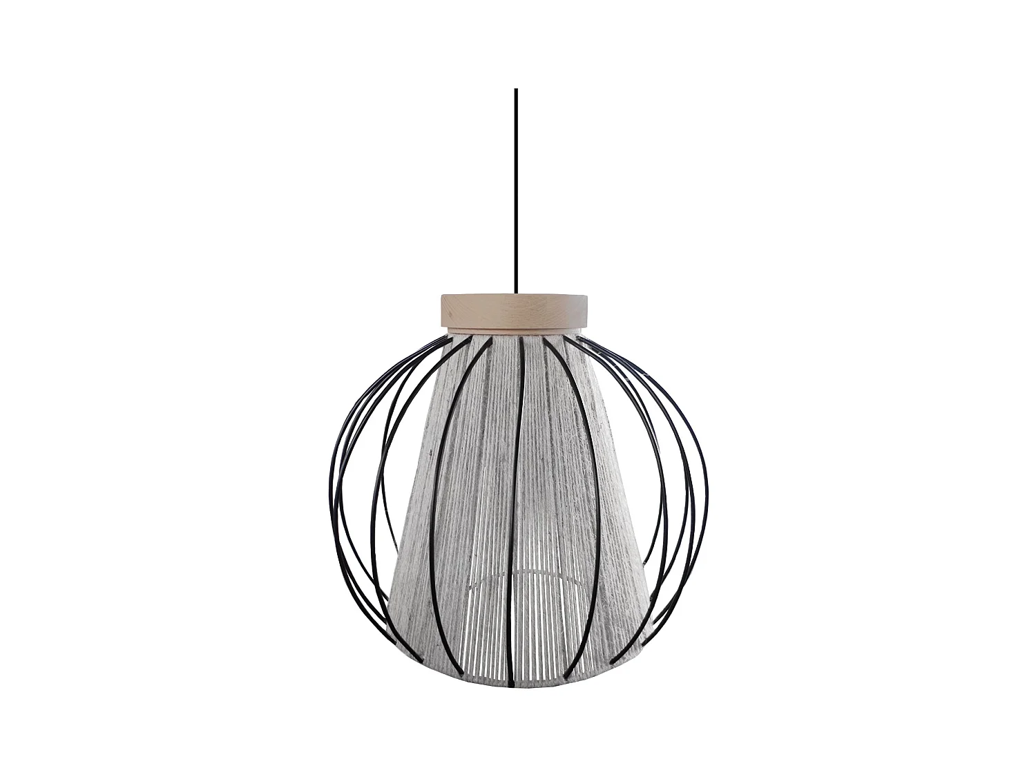 Suspension TOSEL ,métal,fibre ,Blanc ,H 90x D32xP32 cm