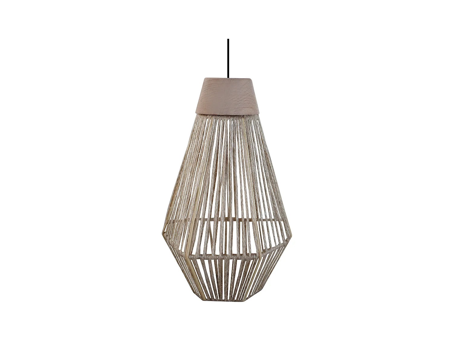 Suspension TOSEL ,métal,fibre ,naturel,H80xD 16x P 16 cm