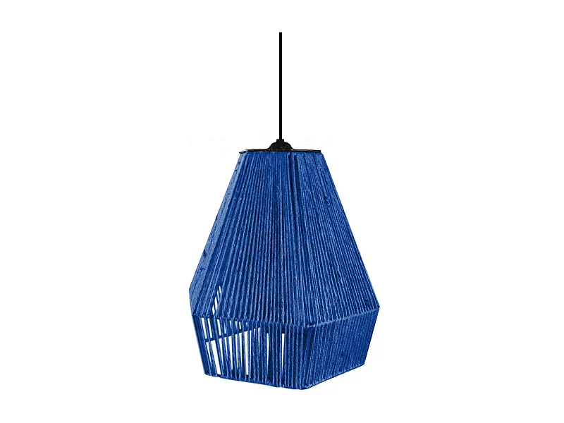 Suspension TOSEL ,métal,fibre ,Bleu , H90xD30xP 30cm