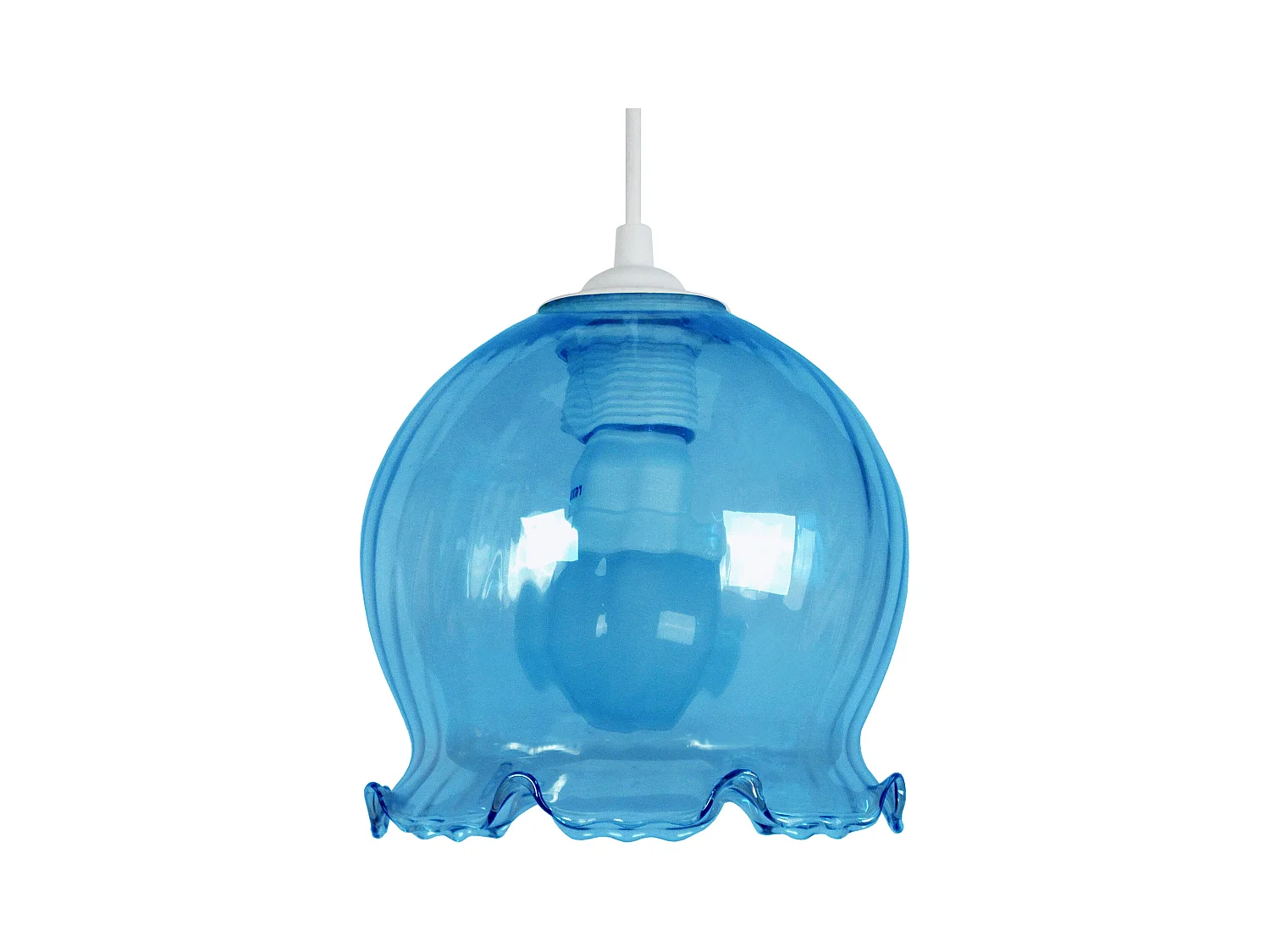 Suspension TOSEL ,verre,Bleu,H80x D 18xP18cm