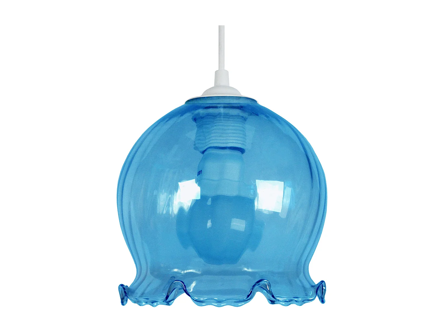 Suspensión  TOSEL ,vidrio,Azul ,A80x D 18xP18cm