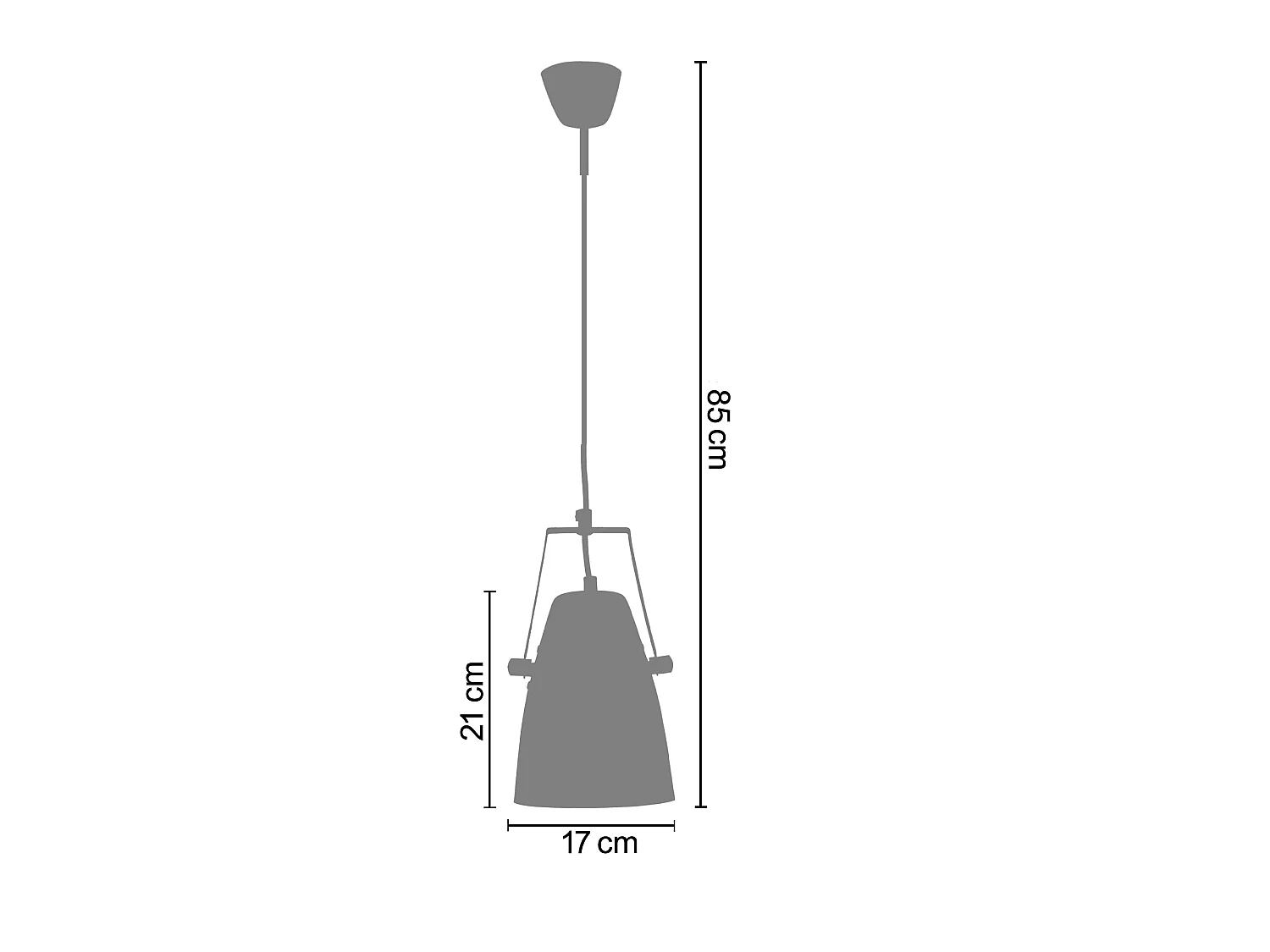 Suspension TOSEL ,métal,Rouge ,H 85xD17x P 17cm