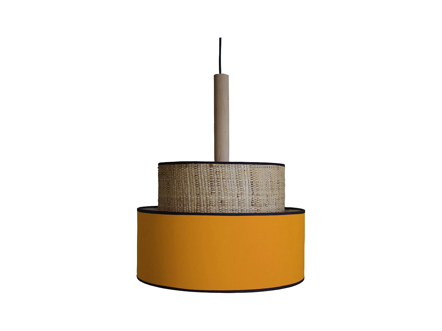 Suspension TOSEL ,métal,fibre ,Jaune ,H95xD 50x P 50cm