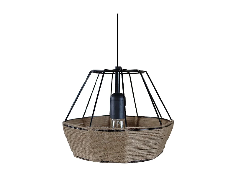 Suspension TOSEL ,métal,fibre ,naturel,H90x D25xP25cm