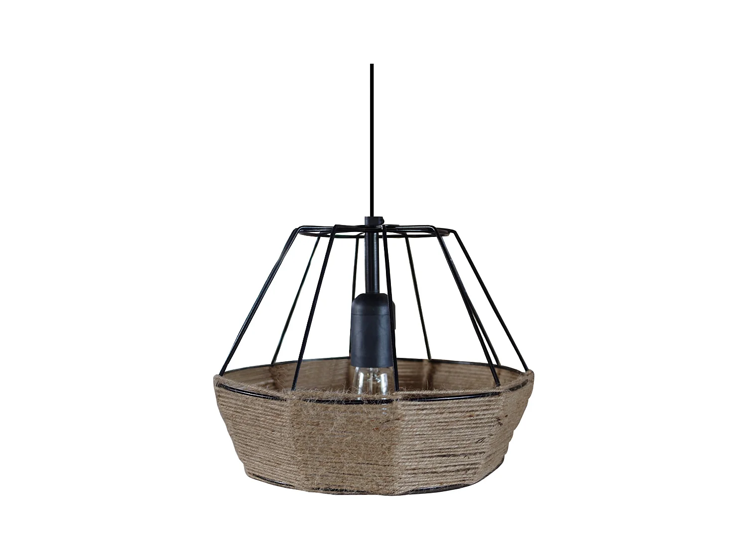 Suspension TOSEL ,métal,fibre ,naturel,H90x D25xP25cm