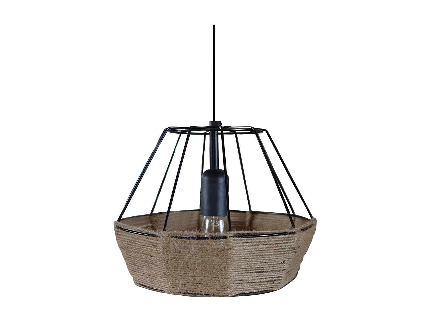 Suspension TOSEL ,métal,fibre ,naturel,H90x D25xP25cm