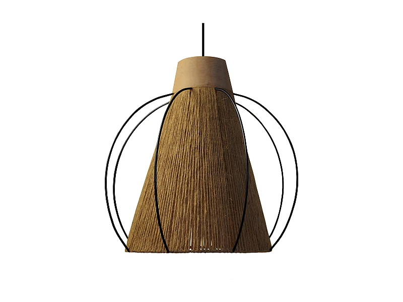 Suspension TOSEL ,métal,fibre ,naturel, H 90xD32x P 32cm