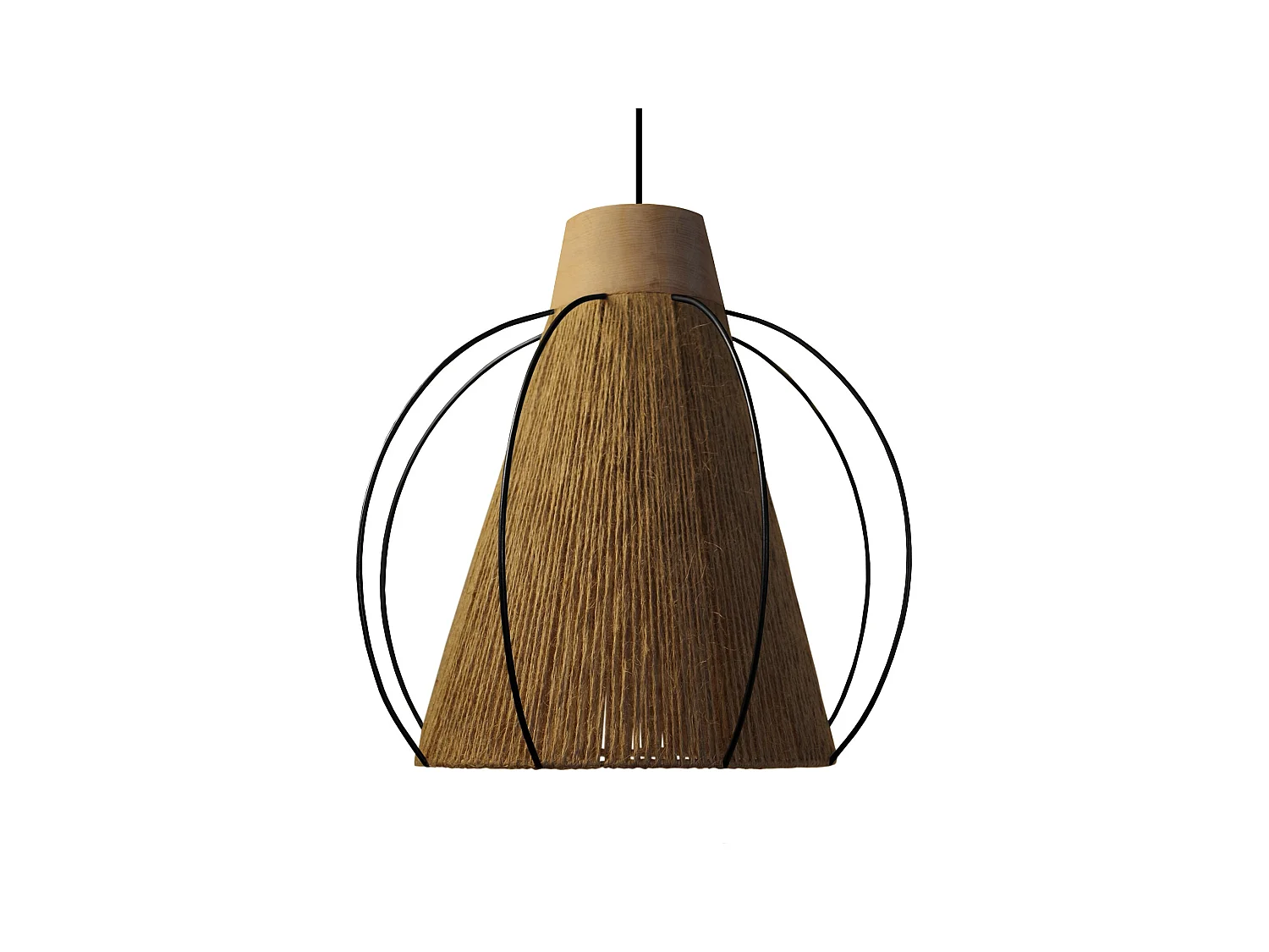 Suspension TOSEL ,métal,fibre ,naturel, H 90xD32x P 32cm
