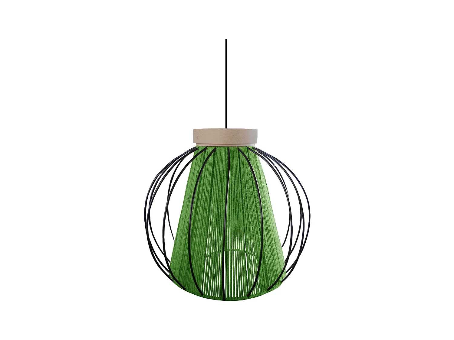 Suspension TOSEL ,métal,fibre ,naturel,H 90xD 32x P 32cm