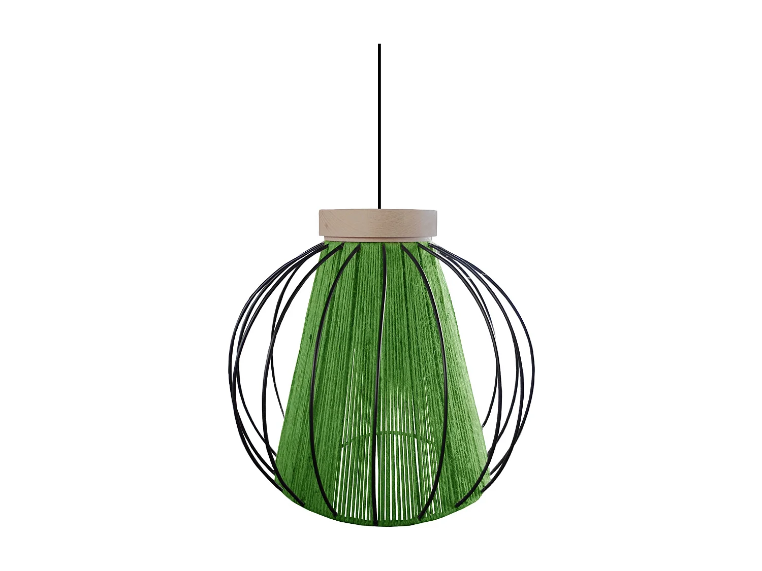 Suspensión  TOSEL ,metal-fibra,natural,A 90xD 32x P 32cm