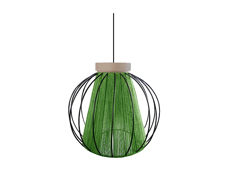 Suspension TOSEL ,métal,fibre ,naturel,H 90xD 32x P 32cm