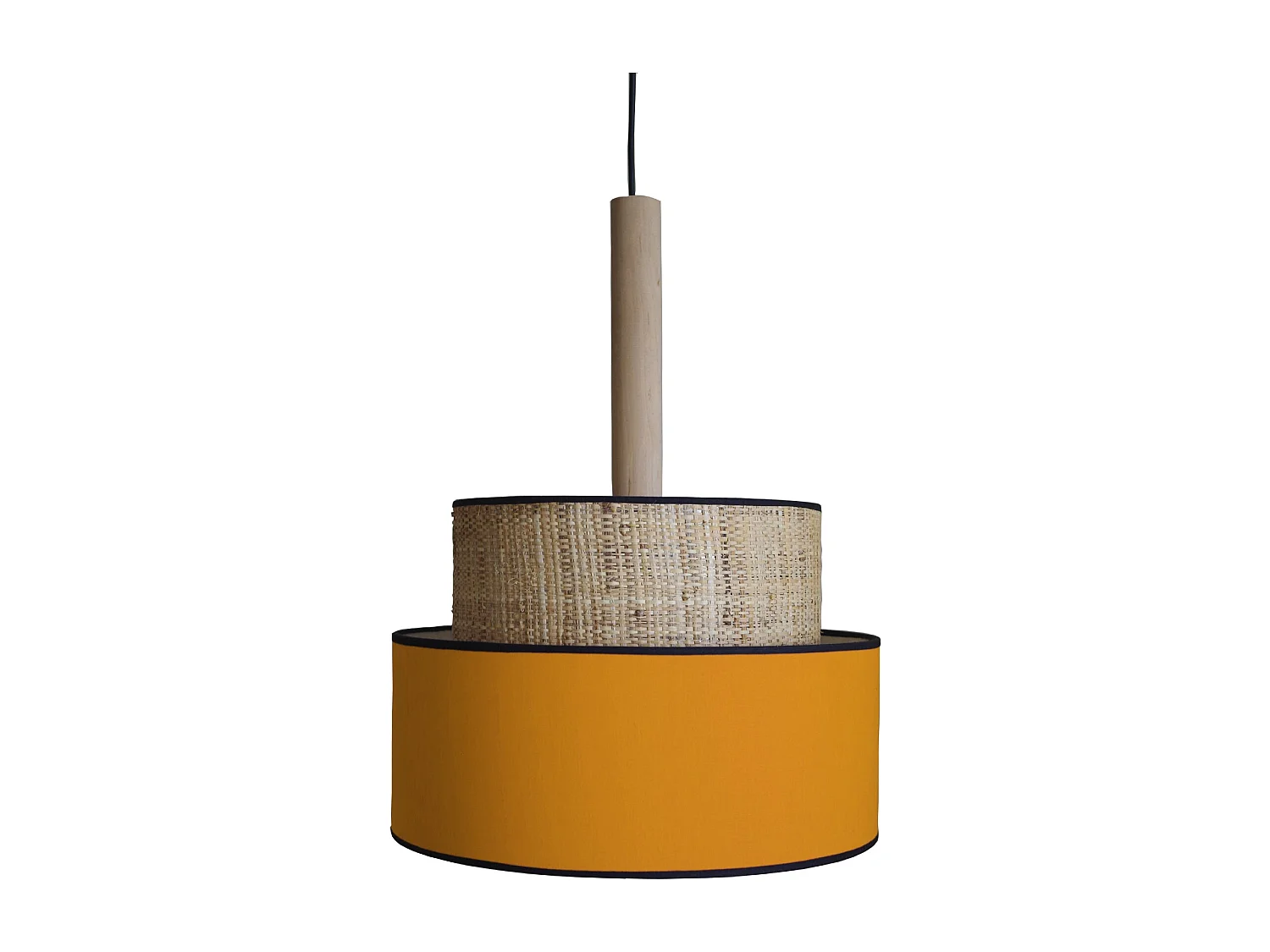 Suspensão TOSEL  LUANA 45 cordão de algodão cilindro amarelo D50 x  H90  cm