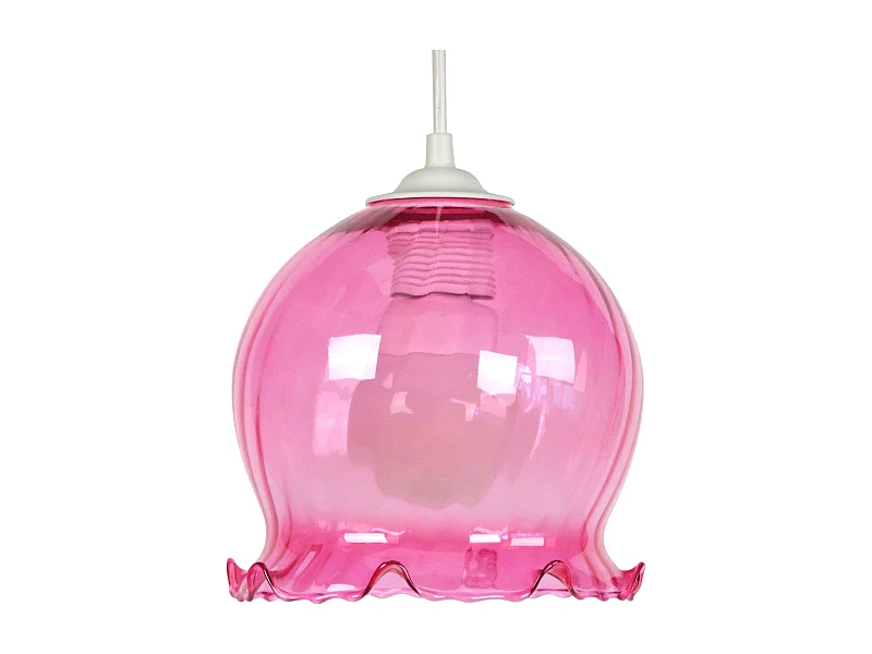 Suspension TOSEL ,verre,Rose ,H80x D18xP18cm